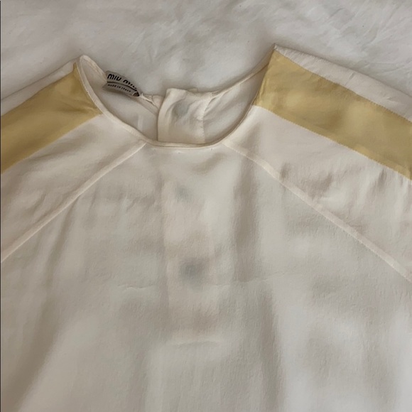 Miu Miu Made in Italy Crewneck Silk Top White/Gold  Size Medium - Picture 10 of 10